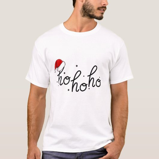 ホー・ホー・ホー クリスマス 帽子 Tシャツ (正面)