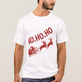 ホー・ホー・ホー サンタのそりパーティー クリスマス Tシャツ (正面)
