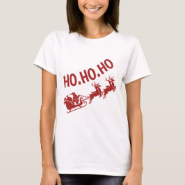 ホー・ホー・ホー サンタのそり遊び クリスマス Tシャツ