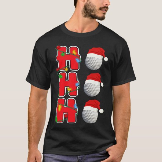 ホー・ホー・ホー サンタゴルフ クリスマスギフト Tシャツ (正面)