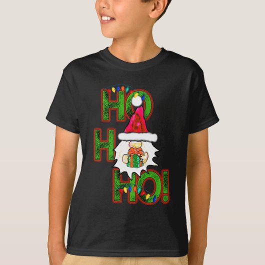ホー！ホー！ホー！メリークリスマスサンタ格言 Tシャツ (正面)