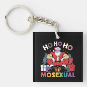 ホー・ホー・ホー モセクシャル ゲイ サンタ LGBT ゲイ プライド クリスマス キーホルダー