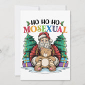 ホー・ホー・ホー モセクシャル ゲイ サンタ LGBTQ ゲイ クリスマス 招待状 (正面)