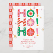 ホー!ホー!ホー!明るいおもしろい非フォトクリスマスカード シーズンカード (正面/裏面)