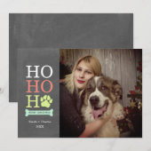 ホー ホー ホー 犬の足跡クリスマス写真 シーズンカード (正面/裏面)