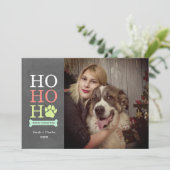 ホー ホー ホー 犬の足跡クリスマス写真 シーズンカード (スタンド正面)
