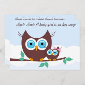 ホー！ホー！女の赤ちゃんがやってくる！ 招待状 (正面/裏面)