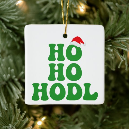 ホーHODL – クリプトおもしろいサンタクリスマスユーモア セラミックオーナメント (ツリー)