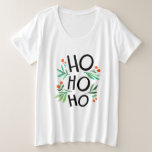 ホーTシャツ付き装飾クリスマスレタリング プラスサイズTシャツ<br><div class="desc">ホーTシャツ付き装飾クリスマスレタリング。</div>