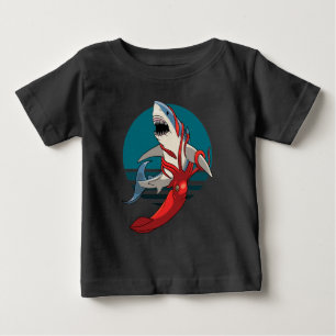 ホ素晴らしワイトシャークとイカ ベビーTシャツ