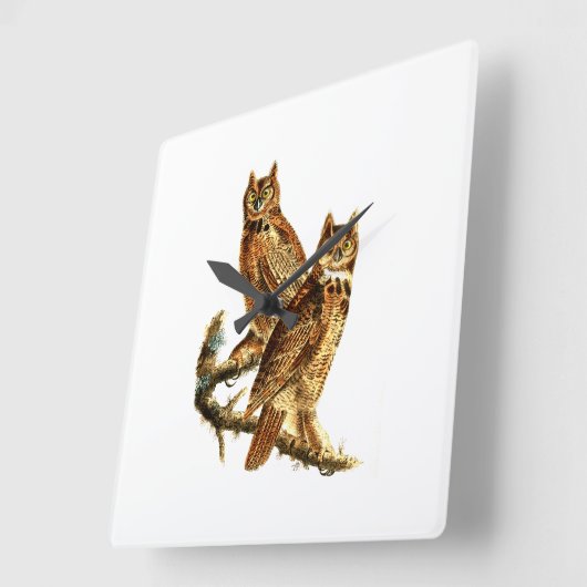 ホ素晴らしーンフクロウ – フーフクロウ スクエア壁時計 (傾斜)