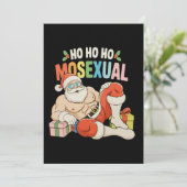 ホ・ホ・ホ モセクシャル ゲイ サンタ LGBT プライド クリスマス 招待状 (スタンド正面)