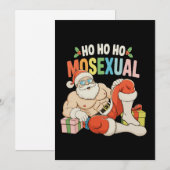 ホ・ホ・ホ モセクシャル ゲイ サンタ LGBT プライド クリスマス 招待状 (正面/裏面)