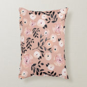 ボお洒落タニカルプリント赤面ピンク アクセントクッション (正面(垂直))