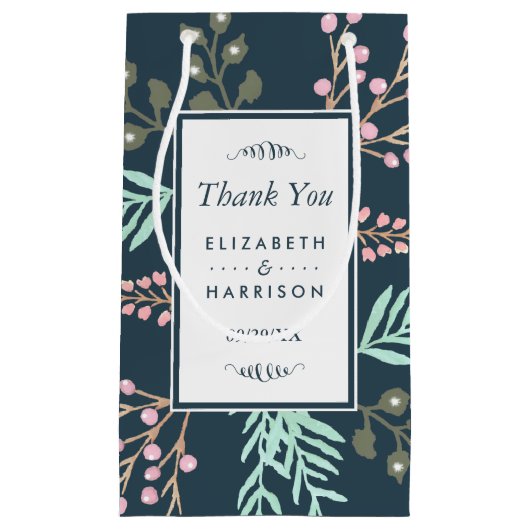 ボお洒落タニカルベリー結婚式の引き出物 スモールペーパーバッグ (正面)