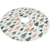 ボお洒落タニカルホリデーツリーパターン ブラッシュドポリエステルツリースカート (アングル)