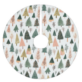 ボお洒落タニカルホリデーツリーパターン ブラッシュドポリエステルツリースカート