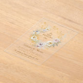 ボお洒落タンリースロマン結婚ティック アクリル招待状 (レイダウン)