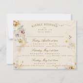 ボお洒落タンリースロマン結婚ティック 出欠カード (正面)