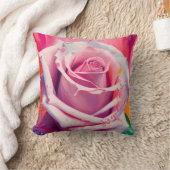 ボはっきりしたモダンヘミアンフローラピンクローズアート クッション (ブランケット)