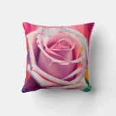 ボはっきりしたモダンヘミアンフローラピンクローズアート クッション (裏面)