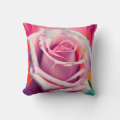 ボはっきりしたモダンヘミアンフローラピンクローズアート クッション (正面)
