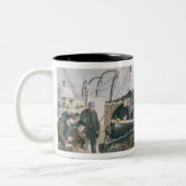 ボアの最初の事故の後のケーブルの接続 ツートーンマグカップ (左)