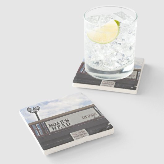 ボアの頭アテネ，ガ。大理石コースター。 ストーンコースター (横)