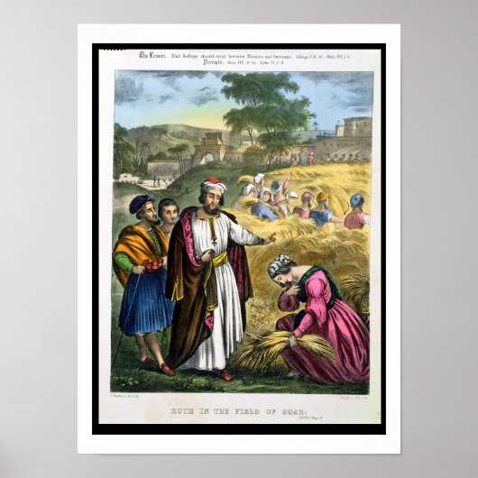 ボアズの分野のルース、が印刷した聖書から ポスター (正面)