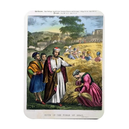 ボアズの分野のルース、が印刷した聖書から マグネット (縦)