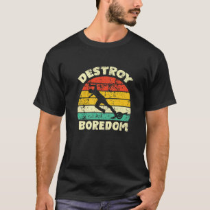 ボアダムワンホイール電気スケートボードフロアを破壊 Tシャツ