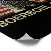 ボアボエルパパ愛犬家7月4日アメリカ国旗 ポスター (角)