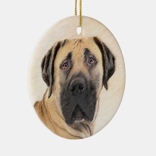 ボアボエ絵画ルの – かわいいオリジナルドッグアート セラミックオーナメント (右)