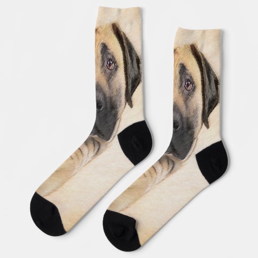 ボアボエ絵画ルの – かわいいオリジナルドッグアート ソックス (左)
