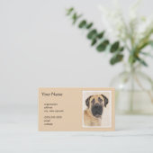 ボアボエ絵画ルの – かわいいオリジナルドッグアート 名刺 (スタンド正面)