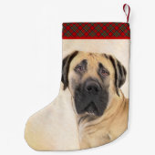 ボアボエ絵画ルズ-かわいいオリジナルのドッグアート スモールクリスマスストッキング (裏面)