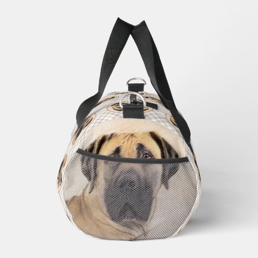 ボアボ絵を描エルの子犬の赤いマスティフ ダッフルバッグ (右)