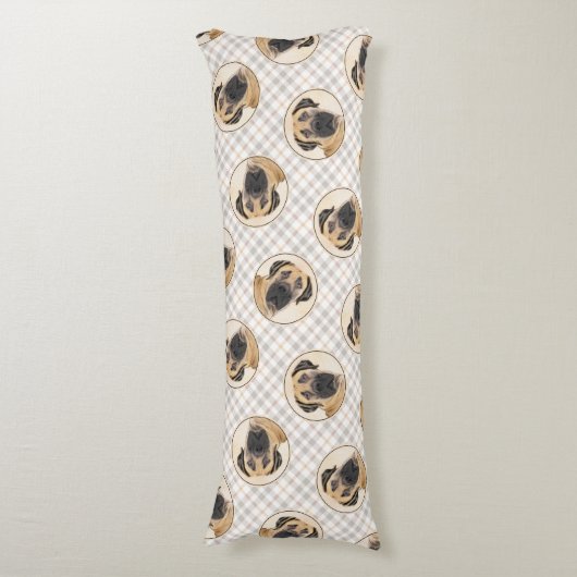 ボアボ絵を描エルの子犬の赤いマスティフ ボディピロー (正面縦)