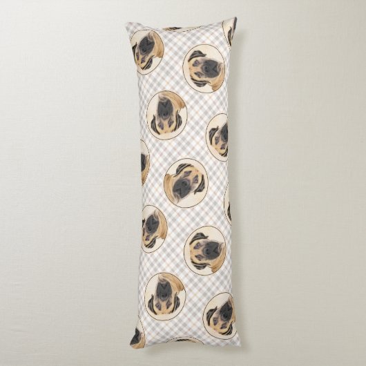 ボアボ絵を描エルの子犬の赤いマスティフ ボディピロー (裏面 (縦))