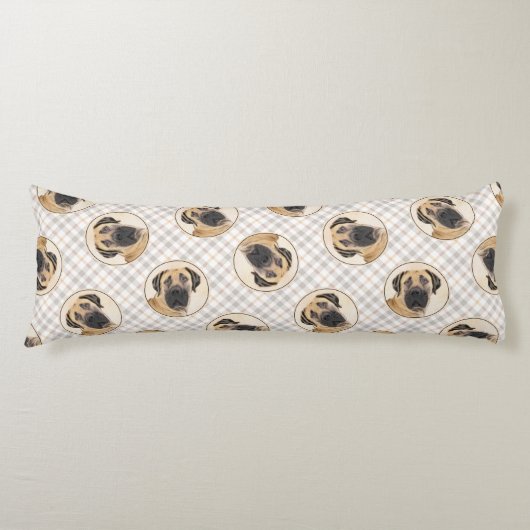 ボアボ絵を描エルの子犬の赤いマスティフ ボディピロー (正面)