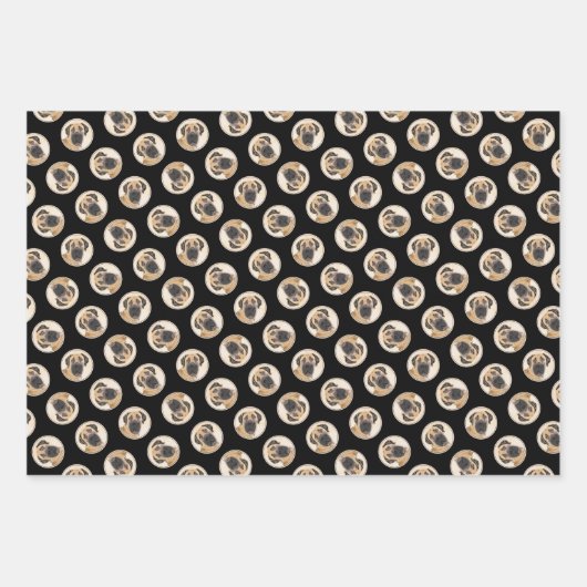 ボアボ絵を描エルの子犬の赤いマスティフ ラッピングペーパーシート (正面3)