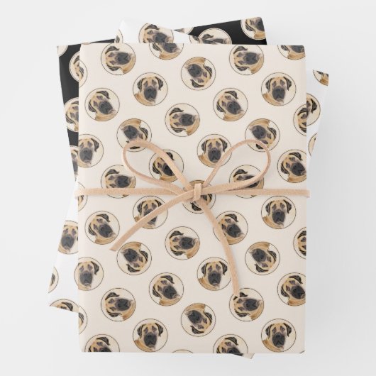 ボアボ絵を描エルの子犬の赤いマスティフ ラッピングペーパーシート (インサイチュ)