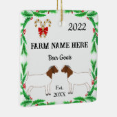 ボアヤギパーソナライズされたファームクリスマス セラミックオーナメント (右)