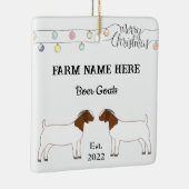 ボアヤギパーソナライズされたファームホワイトクリスマス セラミックオーナメント (右)