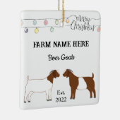ボアヤギパーソナライズされたファームホワイトクリスマス#2 セラミックオーナメント (右)