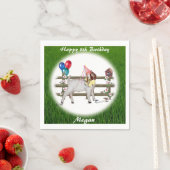 ボアヤギパーソナライズされた誕生日パーティナプキンス スタンダードカクテルナプキン (インサイチュ)