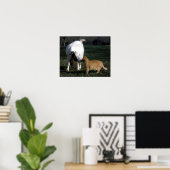 ボアヤギ及び猫ポートレートポスタープリント ポスター (ホームオフィス)