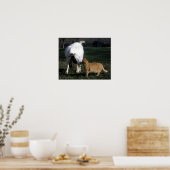 ボアヤギ及び猫ポートレートポスタープリント ポスター (キッチン)