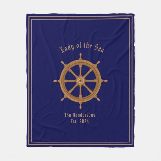 ボアライ優れたフホイールネイビーブルー フリースブランケット (正面)