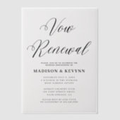 ボアリニューアルシンプルタイポグラフィ白黒 ベラム紙招待状 (正面)